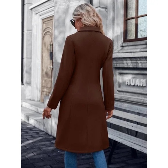 Cozy Double Breasted Tweed Trench Coat Jacket - Picture 4 of 8